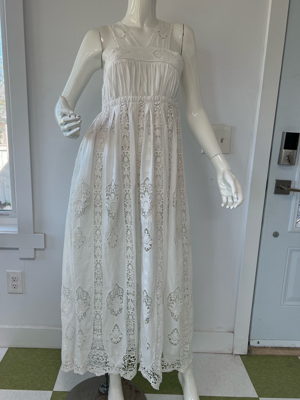 Nightcap Clothing White Cotton Lace Maxi Dress Boho Cottagecore Romantic Size 2
